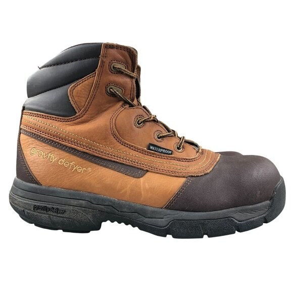 Gravity Defyer Men's Size 11.5 Vance Brown Genuine Leather Veroshock Boots - Picture 1 of 16